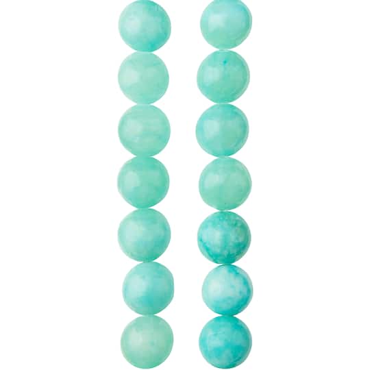 12 Pack: Light Teal Quartzite Round Beads, 8mm by Bead Landing™